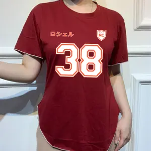 Rochelle 38 + Atasan Wanita Lengan Pendek Neci + Bahan Spandek + Gambar Angka 38