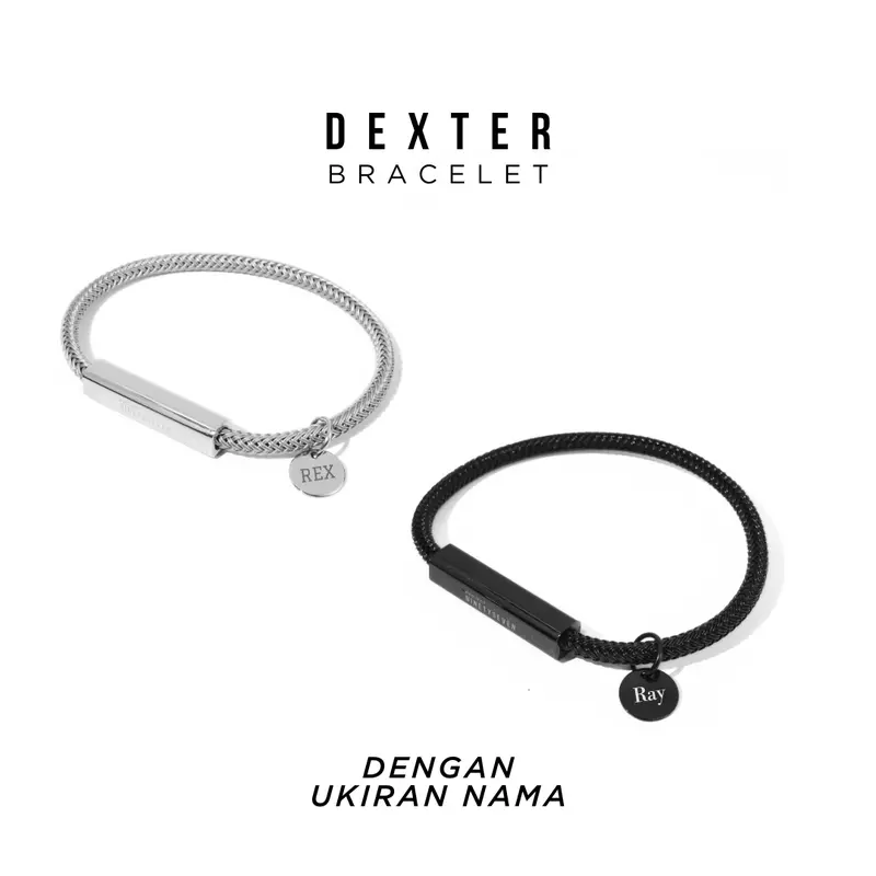 PROJECT NINETYSEVEN - DEXTER Bracelet - Gelang Tangan Bebas Custom Nama Pria Wanita, Anti Karat, Mewah, Elegan, Korean Look 7