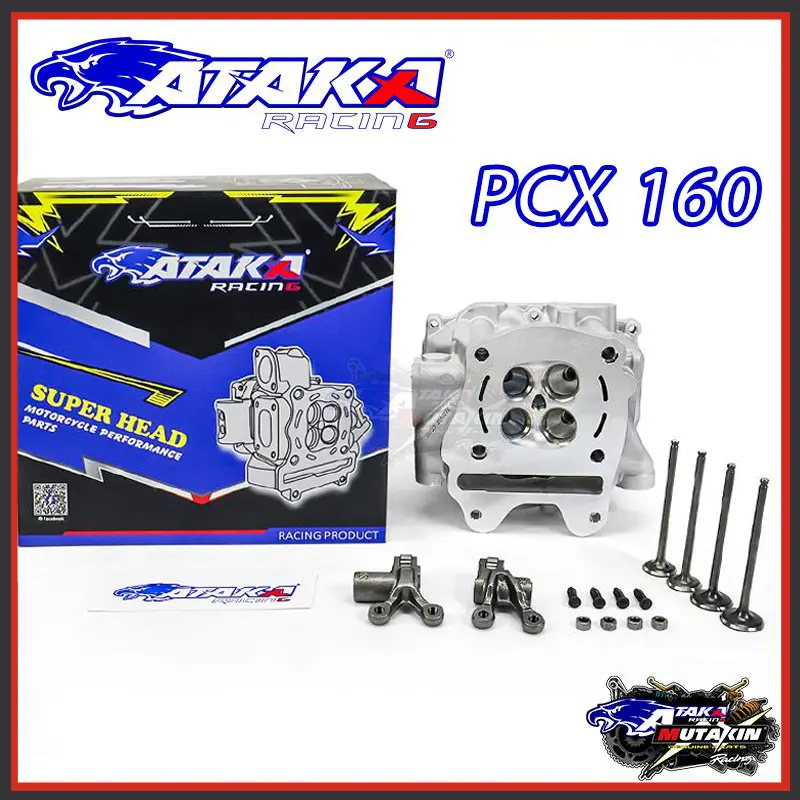 ATAKA Racing CNC Waves Cylinder Head 4V For Click 160 PCX 160 Giorno ...