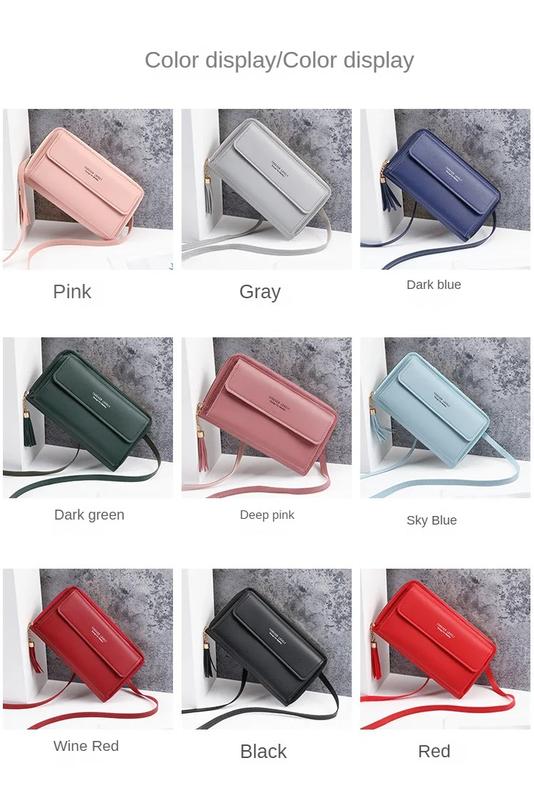 Product Introduction of Soft Leather Women Handbags Bags Big Capacity Shoulder Bag Fashion Phone Pouch Mini Messenger Bag Clutch Wallet 9