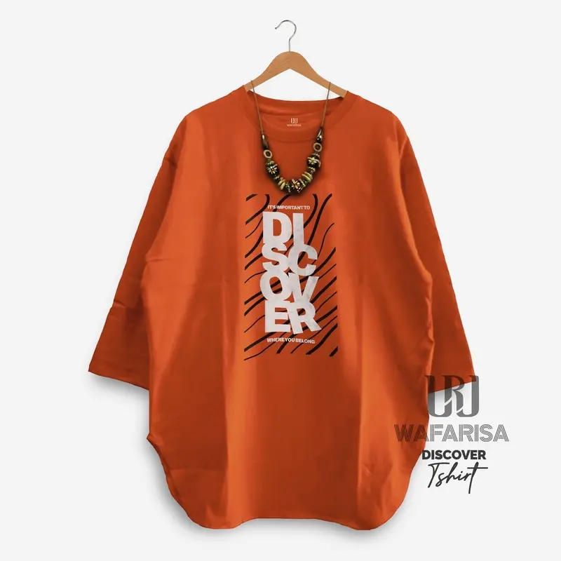 Kaos lengan pendek bahan cotton combed. Model bawah oval  Sablon Tebal Tshirt Wanita 0