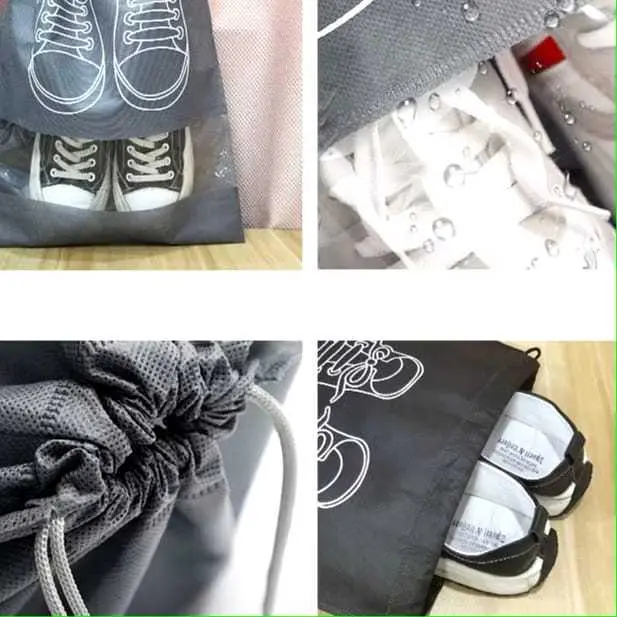 LH Tempat Sepatu Tali Serut Anti Air Tas Serut Sepatu/Sendal Wadah Sepatu Serut Travel Kantong Sepatu 1