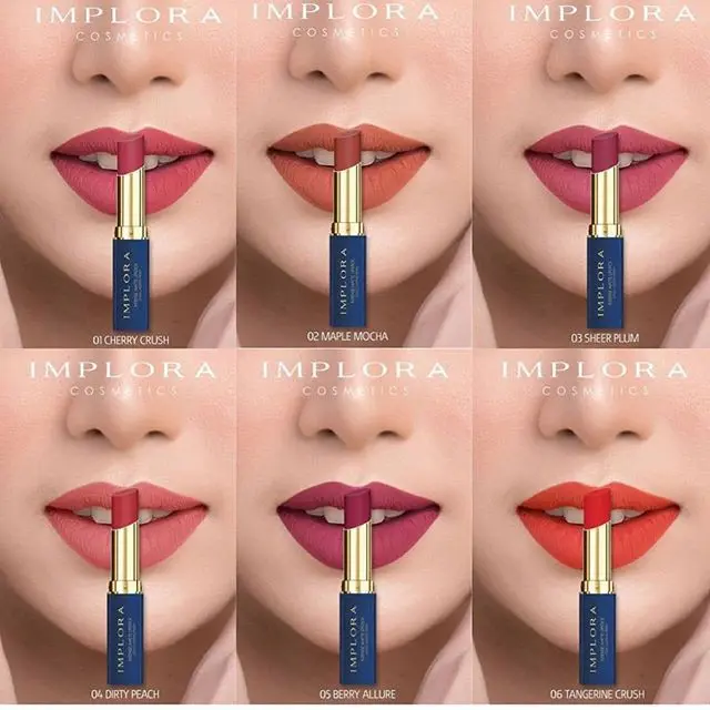 implora intense matte lipstick 3.5gr lipstik matte long lasting,BPOM,original,tahan lama & halus Lips Gloss 1