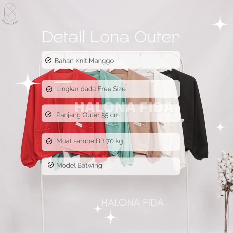 Cardigan Lona Outer Atasan Wanita Batwing Oversize Kelelawar Polos Kantong Kanan Kiri Two Tone Premium 9