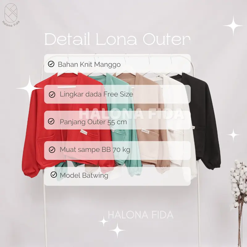 Cardigan Lona Outer Atasan Wanita Batwing Oversize Kelelawar Polos Kantong Kanan Kiri Two Tone Premium 8