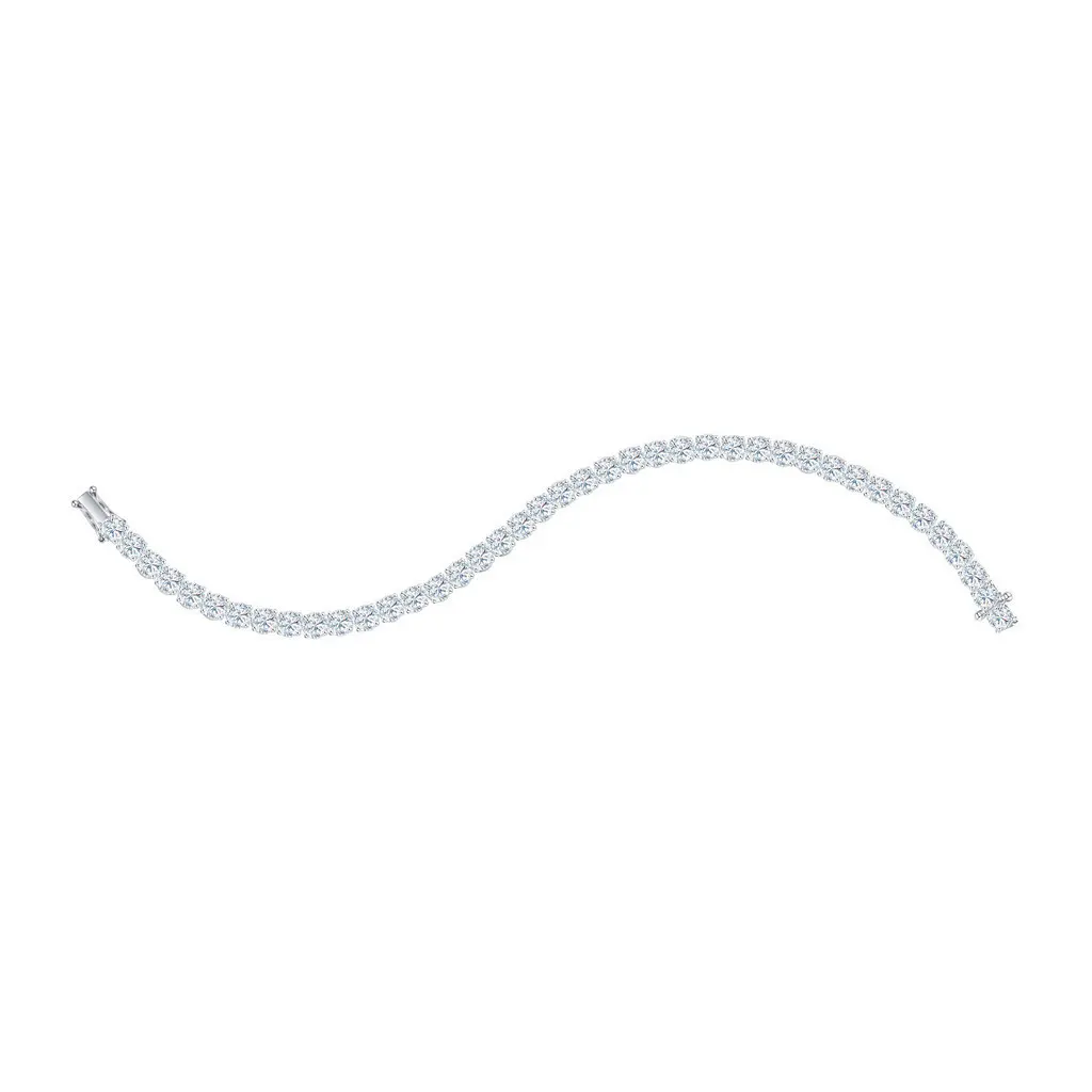 TDG 10K Gold Lab Grown Round-cut Diamond Tennis Bracelet