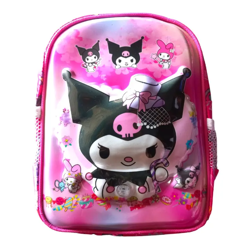 Tas Sekolah Anak Perempuan Labubu 3D Karakter Timbul dengan Lampu LED - Kurumi & Melody - Fashion 4