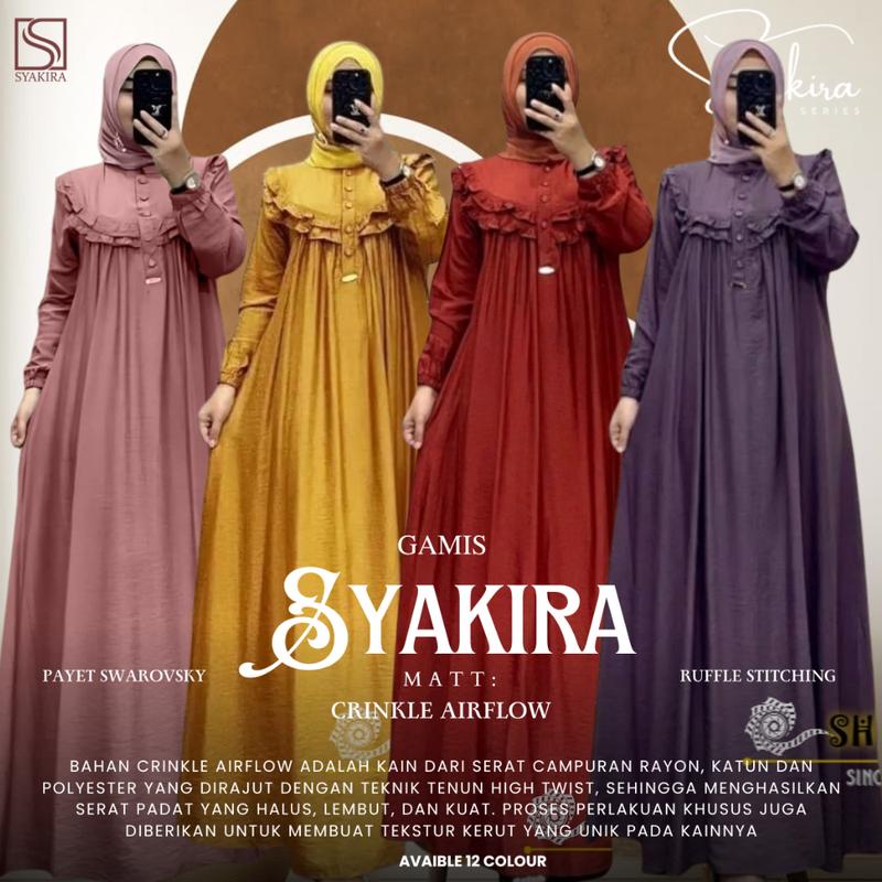 Gamis Lebaran 2025 Bahan Crinkle Airflow Premium Dress Muslim Panjang Motif Renda 7