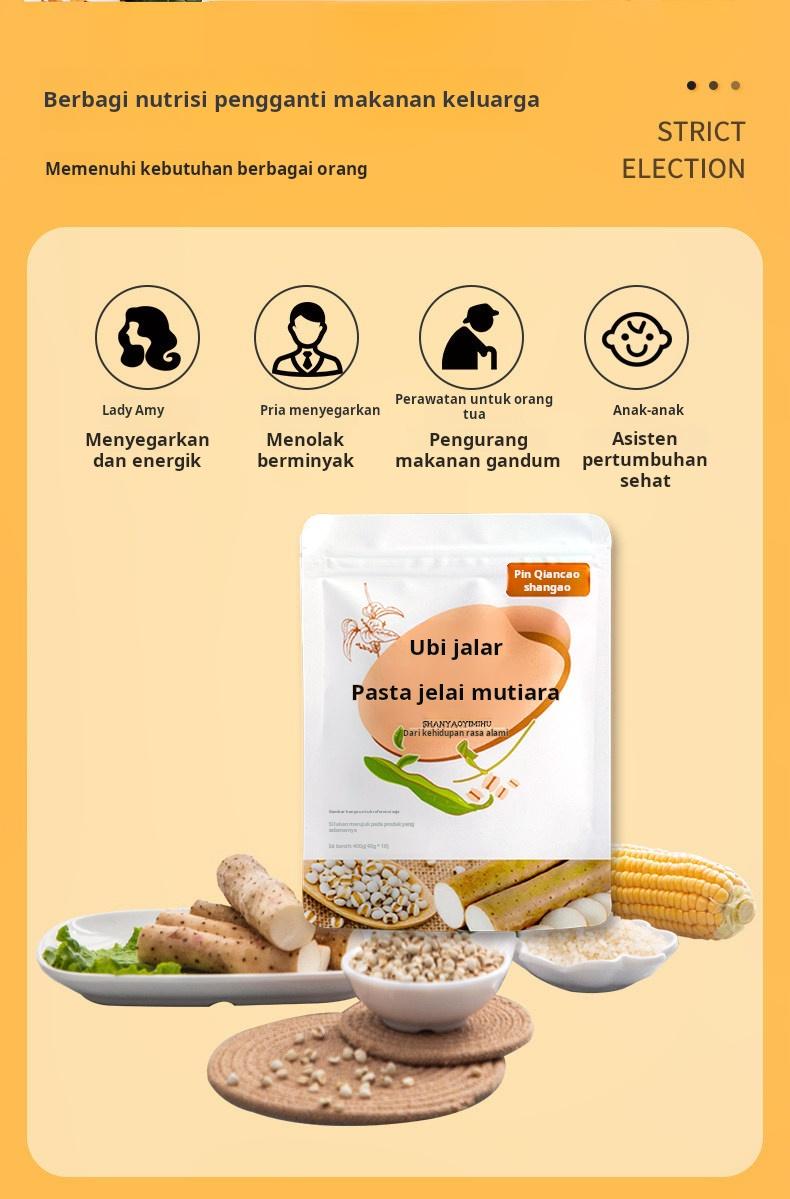 Bubur Ubi Cina, Akar Kudzu & Jelai 400g Rasa Original, Minuman Instan Sereal Gandum Utuh, Siap Konsumsi,Sarapan sehat rendah gula, pengganti makanan