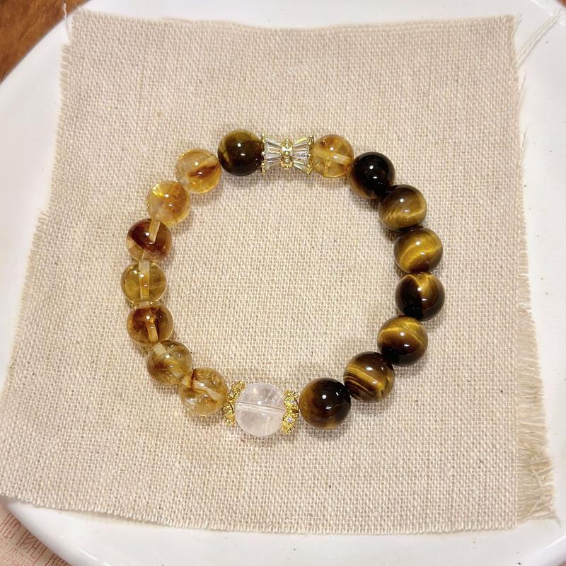 Product Introduction of Natural Yellow Tower Crystal Wealthy Hand String Fine Flash Transport Bead Attracts Wealth Fortune crystal  jewellery 2