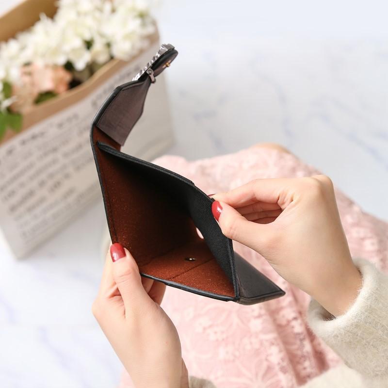 Túi xách, ví nữ, chủ thẻ, ví tiền xu, ví ngắn, các yếu tố nối thời trang, khóa cá nhân hóa, làm bằng da PU Wallet Kem 4