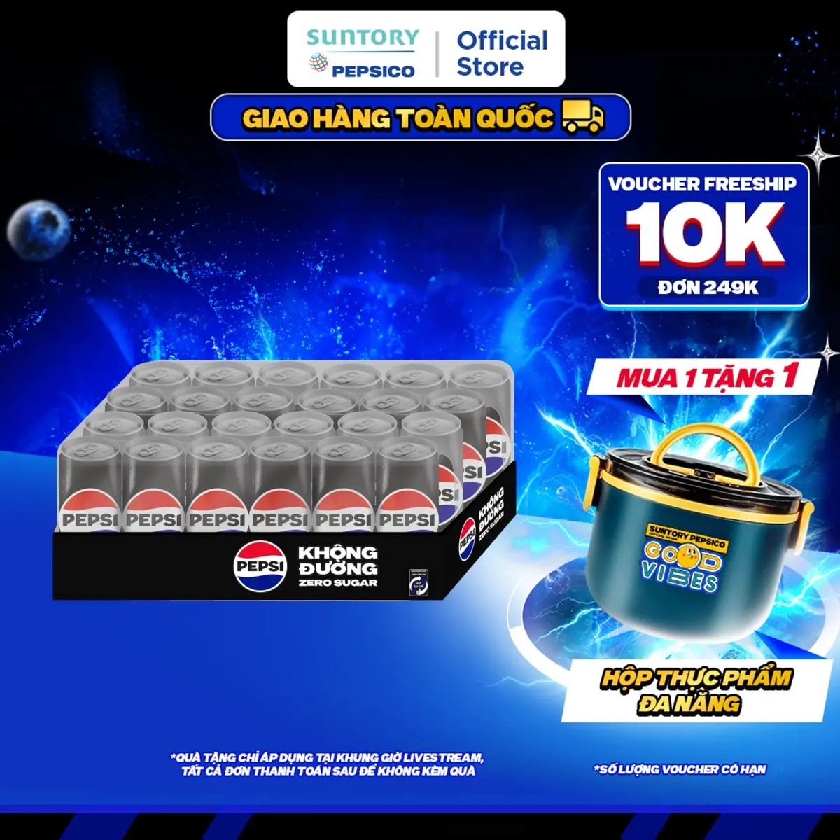 [SALE ĐẠI LỄ]Thùng 24 Lon Nước Uống Có Gaz Pepsi Không Calo (320ml/lon)