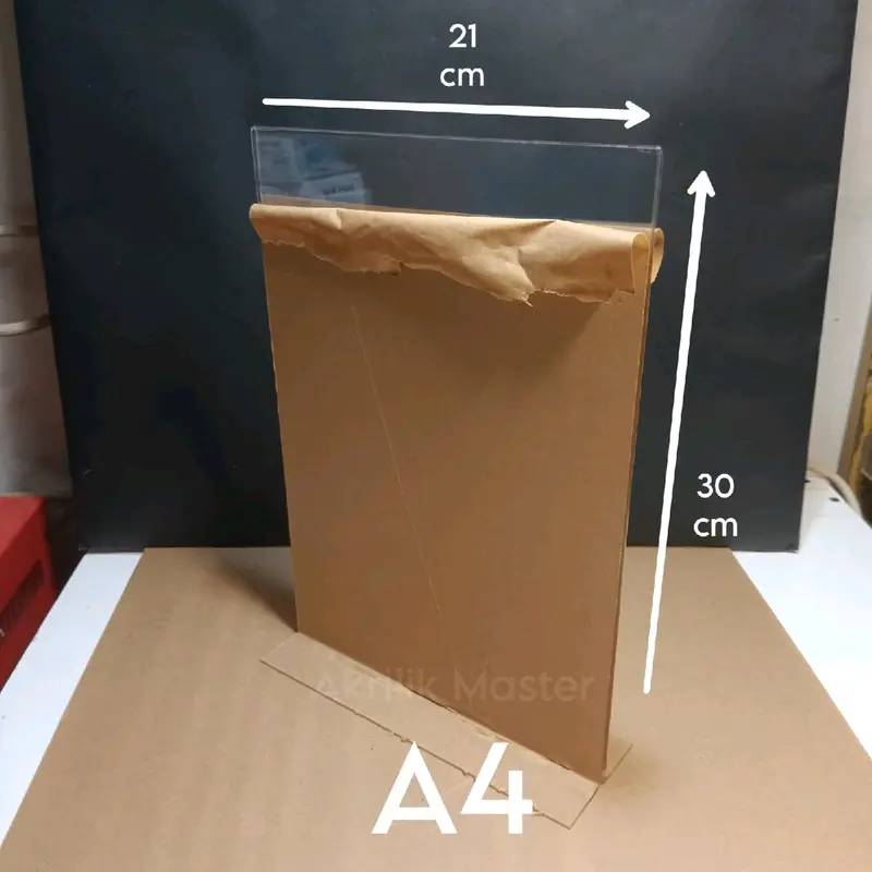 Akrilik Tent Card/Tempat Brosur Qris Menu A6, A5, A4 Tebal 2mm Potrait T 3