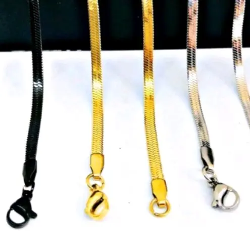 KALUNG TITANIUM PRIA WANITA MODEL PIPIH SILVER GOLD BLACK KALUNG TITANIUM IMPOR 3