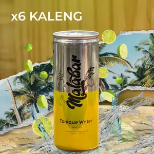 x6 Kaleng MALABAR Tonique Water Bitter Lime Tonic Water Jeruk Nipis 250mL Can Mixer