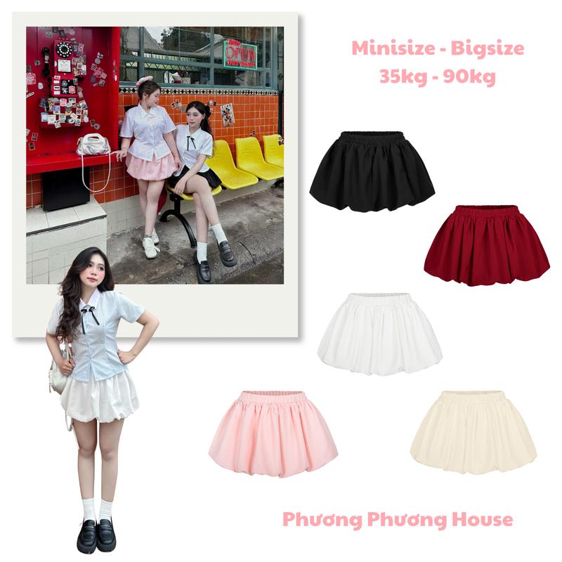 40kg-95kg Chân Váy Bí Xoè 2 Lớp Minisize Bigsize Có Quần Bảo Hộ Phương Phương House Nữ Women Top