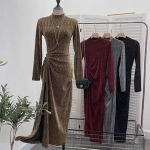 Longdress 9668 Gliter manik2 blink mewah dengan belahan paha tinggi