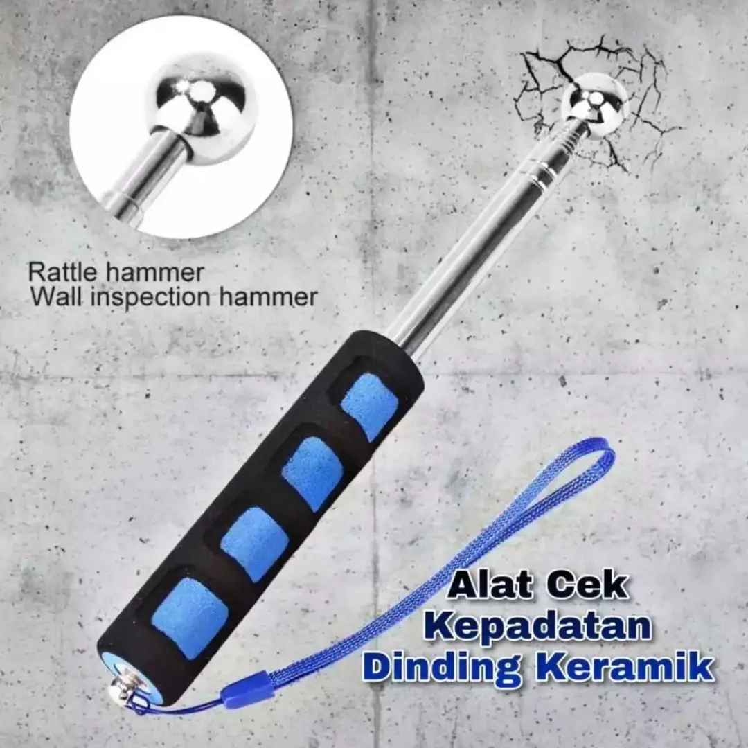 Teleskopik Hollowing - Alat Cek Kepadatan Dinding Keramik / Tongkat Palu Drum Inspeksi Bangunan