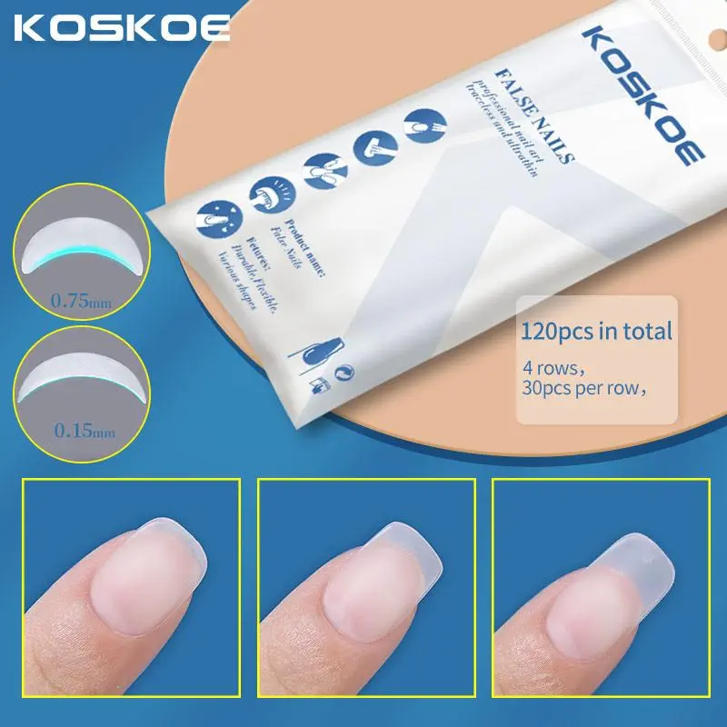 koskoe 120pcs buah cat kuku dorong desain seni kuku palsu ultra-tipis khusus Born Pretty Art Nail-56564/55067/ kuku palsu panjang Extension Polish 3