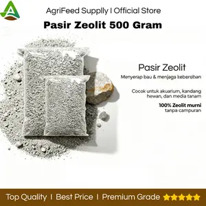 Pasir Zeolit Cuci 500gr untuk Kucing/Hamster/Reptil/Anjing Alami Aman Tanpa Bau Premium - Pasir Zeolit 500Gram - Pasir Zeolit Hewan