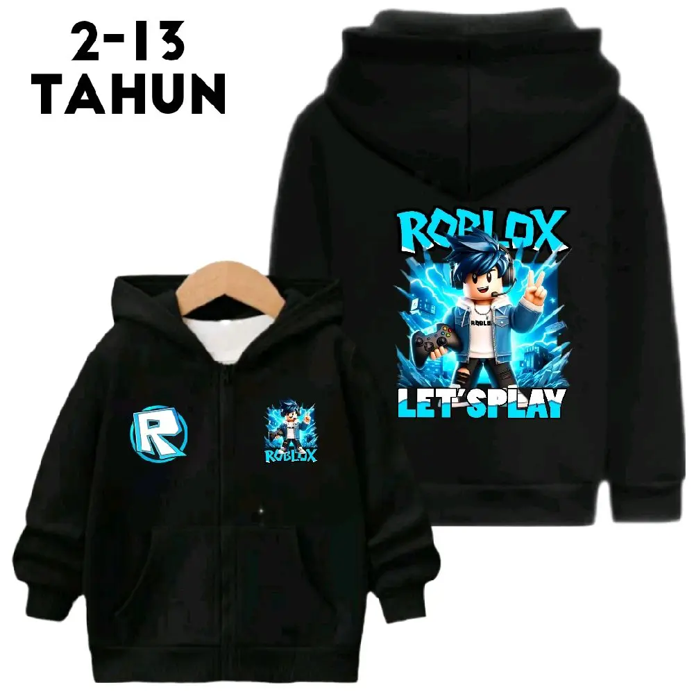 Jaket Hoodie Zipper Anak Karakter Roblox Terbaru Dari Usia 2-3-4-5-6-7-8-9-10-11-12-13 Tahun/Jaket Sweater Hoodie Zipper Anak Laki-laki Perempuan Yang Terbaru Kekinian Trendy Bergaya Di Jaket Hoodie Zipper Anak Karakter Roblox
