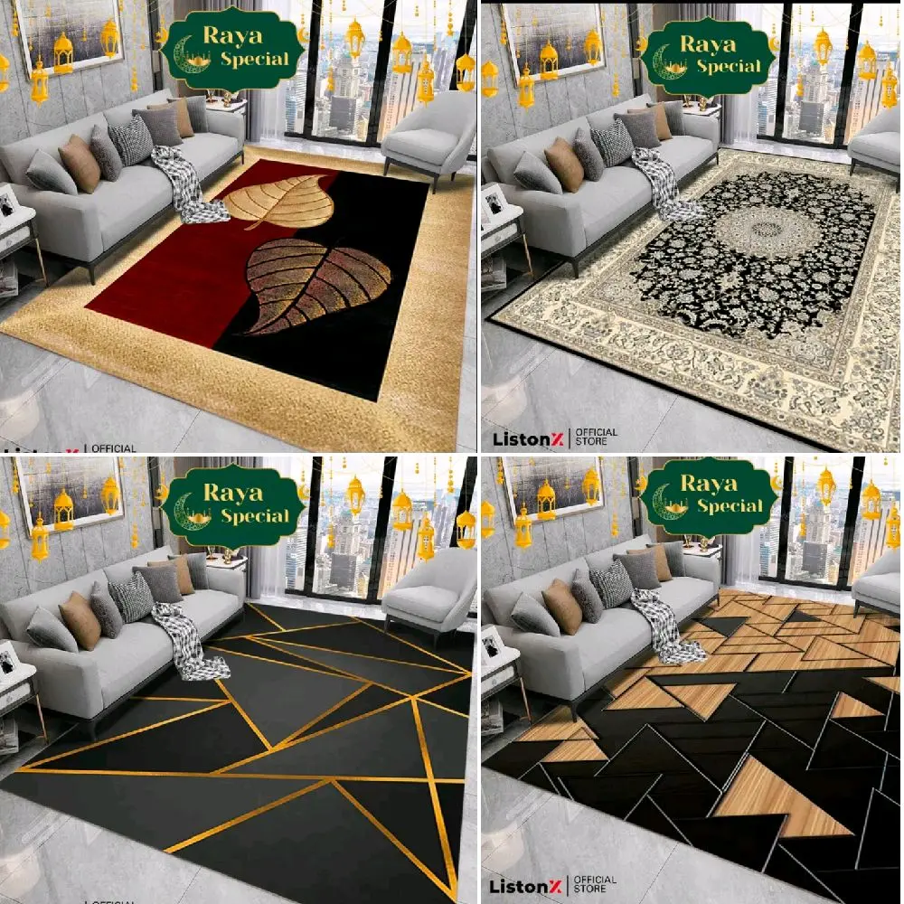 ( RAYA SPECIAL) 8X10 KAKI! PLG BESAR 6XL 3XL XL M Carpet 5D Hot Selling Designs Ready Stock | Carpet Viral | Anti Slip Karpet | Beautiful Gift for Any Kind of Room Soft