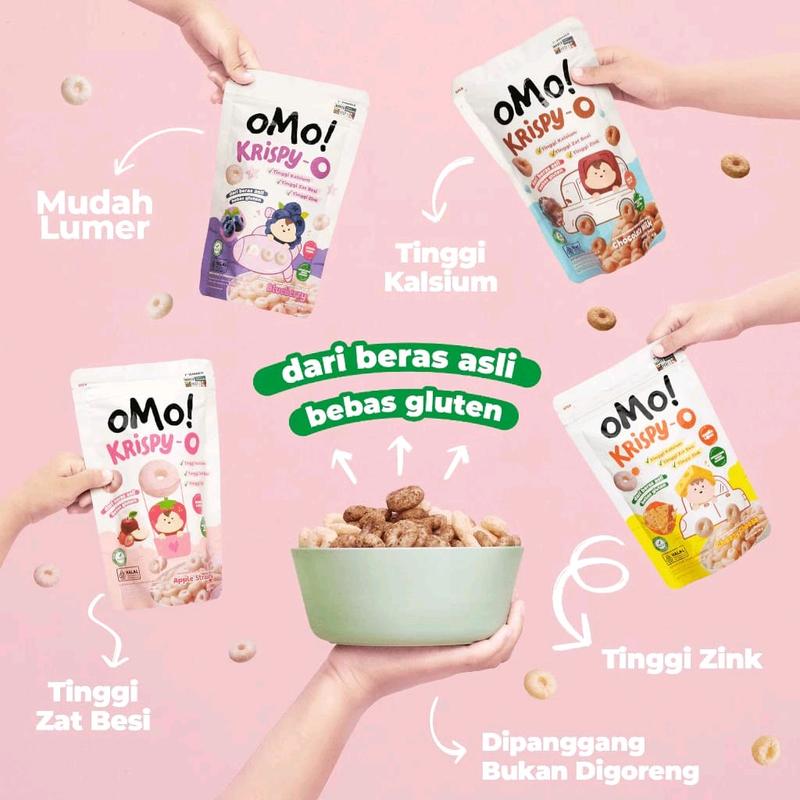 OMO! Krispy - O  15gr - Snack 8 bulan+| Dari beras Asli | cemilan sehat 1