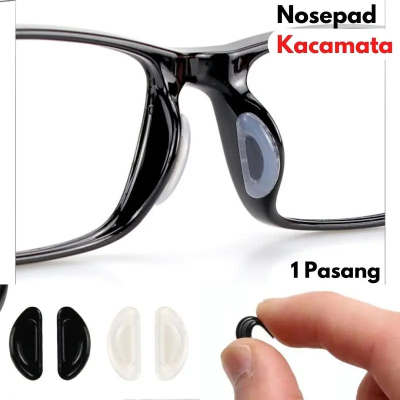 Bantalan Hidung Kacamata Anti Melorot Anti Jatuh Model Stiker Tempel Bahan Silicone Gel Empuk 1 Pasang - Glasses 0