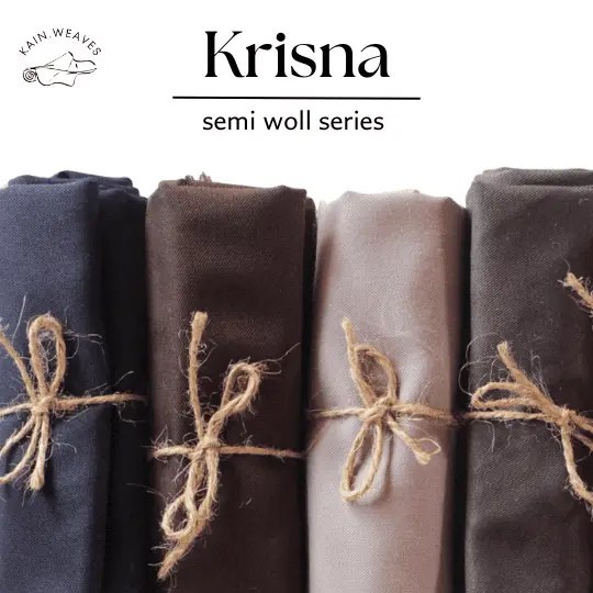 Kain Bahan Celana, Rok, Kemeja Semi Woll Polos 0.5 Meter KRISNA/Kain Arahan Berkualitas Grade A
