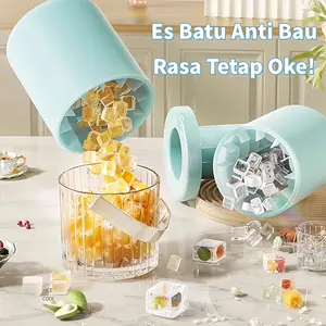Cetakan Es Batu Silikon Food Grade Anti Lengket, Cetakan Es Batu Silikon Kotak 60 Lubang Cetakan Es Kotak & Bulat Kualitas Terbaik, Mudah Dilepas, Awet dan Aman untuk Keluarga