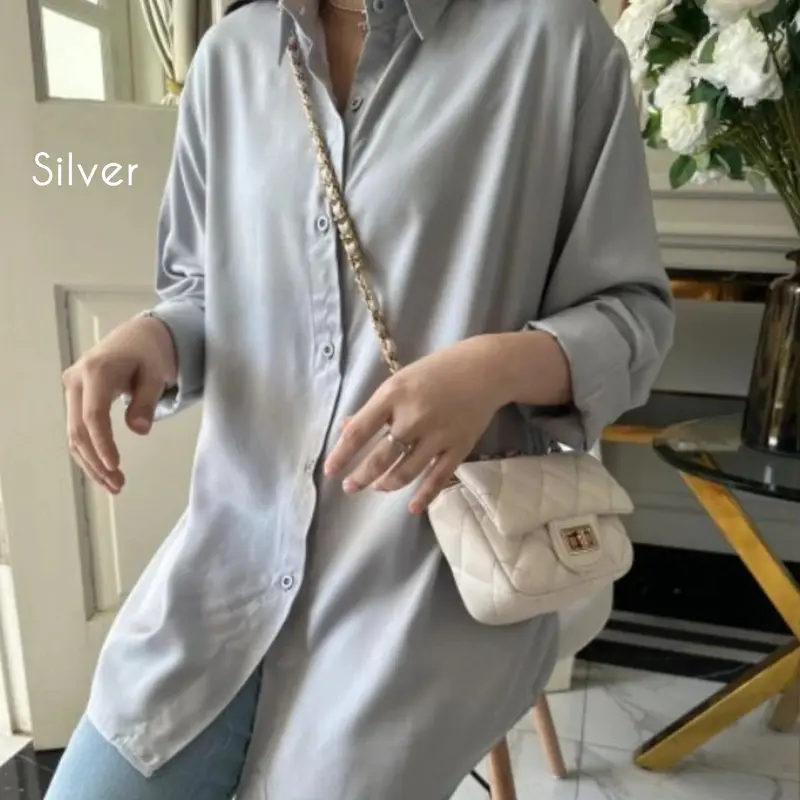 Kemeja Polos Rayon Twill Wanita Korean Style By Mylismaiiez 8