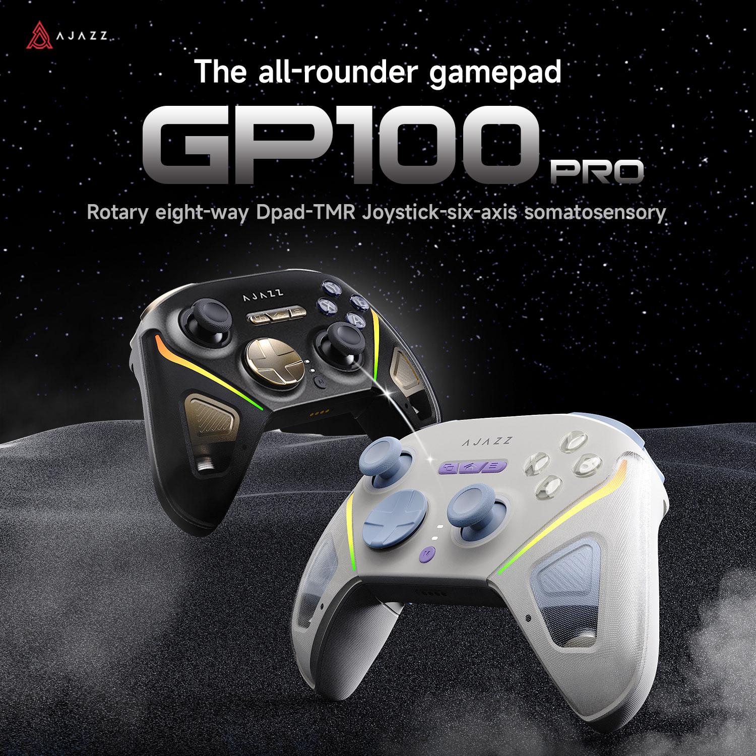 Ajazz GALAXY GP100 PRO / GP-100 Pro Mutliplatform Gamepad With TMR & Mechanical Switch Triple Connection Macro Button Plus Docking