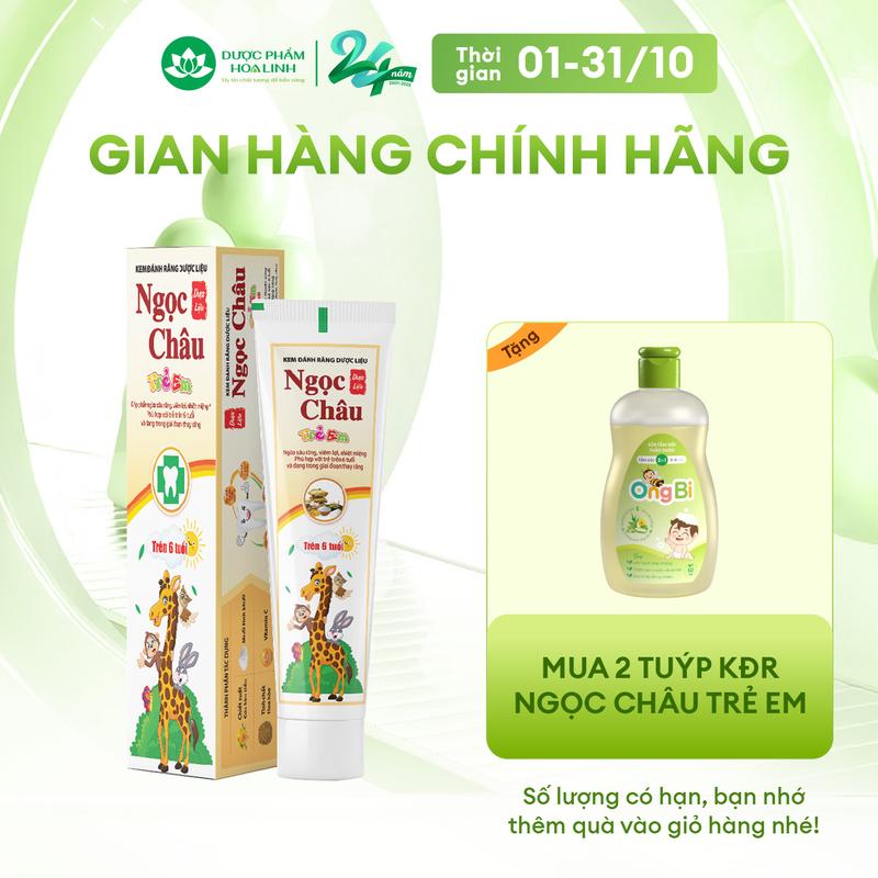 Kem đánh răng dược liệu Ngọc Châu trẻ em trên 6 tuổi 70g