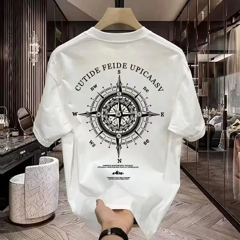 Áo Thun Tay Lỡ Hàng Mới Về Mùa Hè 2024, Thiết Kế Cao Cấp, Phong Cách Thường Ngày Dành Cho Nam Giới, Ngắn Tay, Dáng Rộng Vừa Vặn, Hợp Xu hướng, Thương Hiệu Thời Trang Đường Phố N, Cổ Tròn, Chất Liệu Cotton Nặng