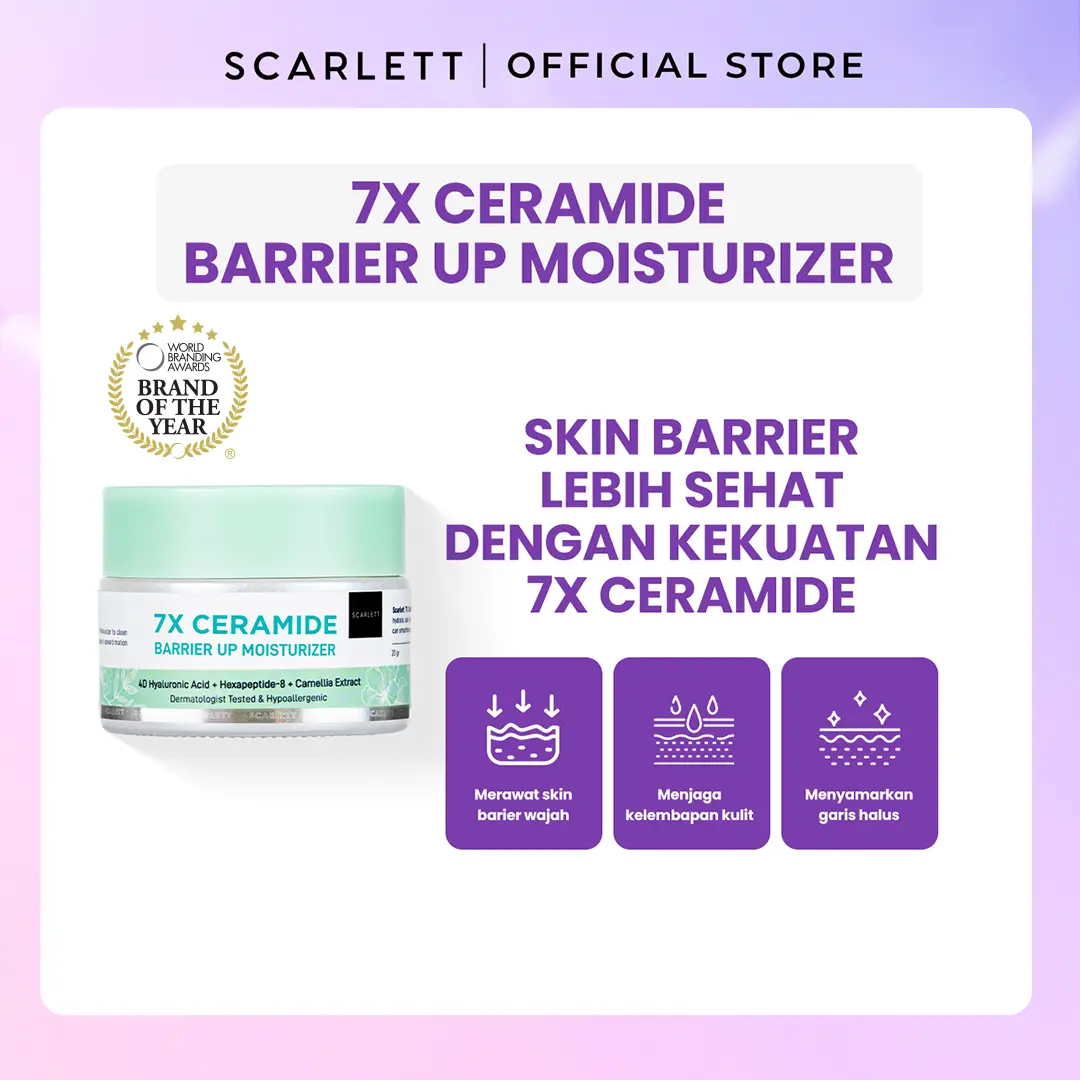 Scarlett Whitening 7X Ceramide Moisturizer Facial Wajah Pelembab Hyaluronic Acid