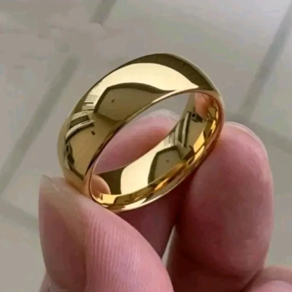 CINCIN WANITA BAHAN KOIN ASLI 500 LAMA POLOS GOLD ANTI LUNTUR