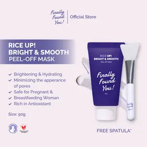 Finally Found You! RICE UP! Bright & Smooth PEEL-OFF MASK 50gr - Menghidrasi dan Mencerahkan Wajah