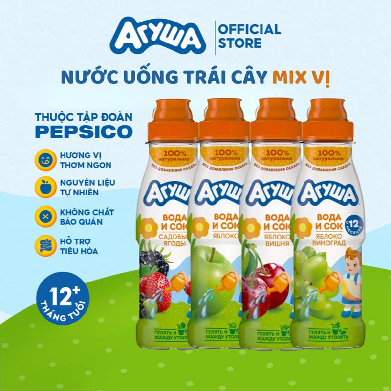 Nước Uống Vị Trái Cây Agusha Cho Bé 300ml Chai Hương Vị Thơm Ngon Từ Nguyên Liệu Tự Nhiên Không Đường Không Chất Bảo Quản