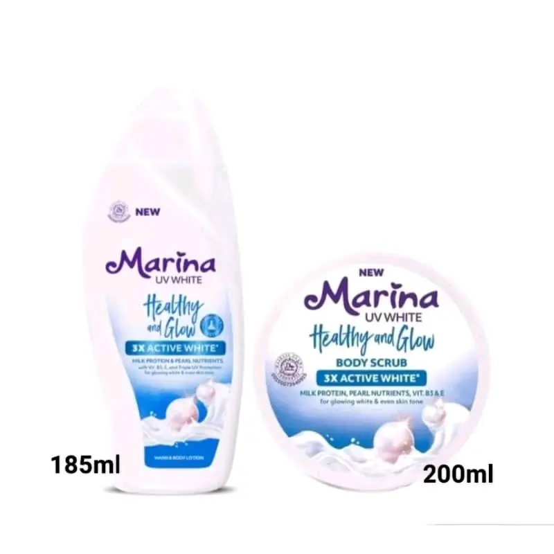 paket marina lotion dan lulur. hb 92ml l 185, lulur 200ml