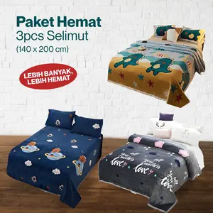 Paket Hemat Selimut 100 ribu 3 Pcs Kado Kain