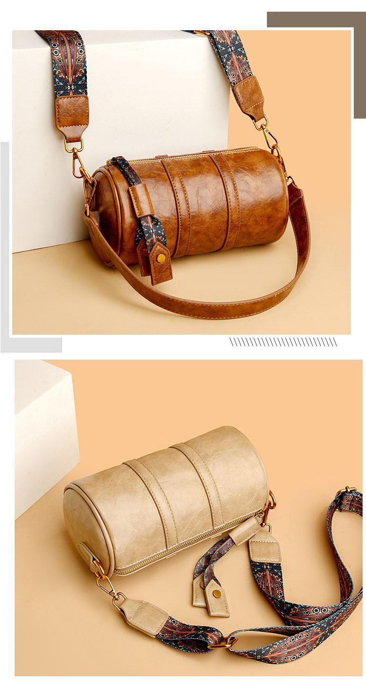 Tas Wanita Retro Baru 2025 Tas Bahu Serbaguna Desain Ceruk Kelas Atas Tas Silinder Mewah Ringan Multifungsi untuk Berbagai Kegunaan