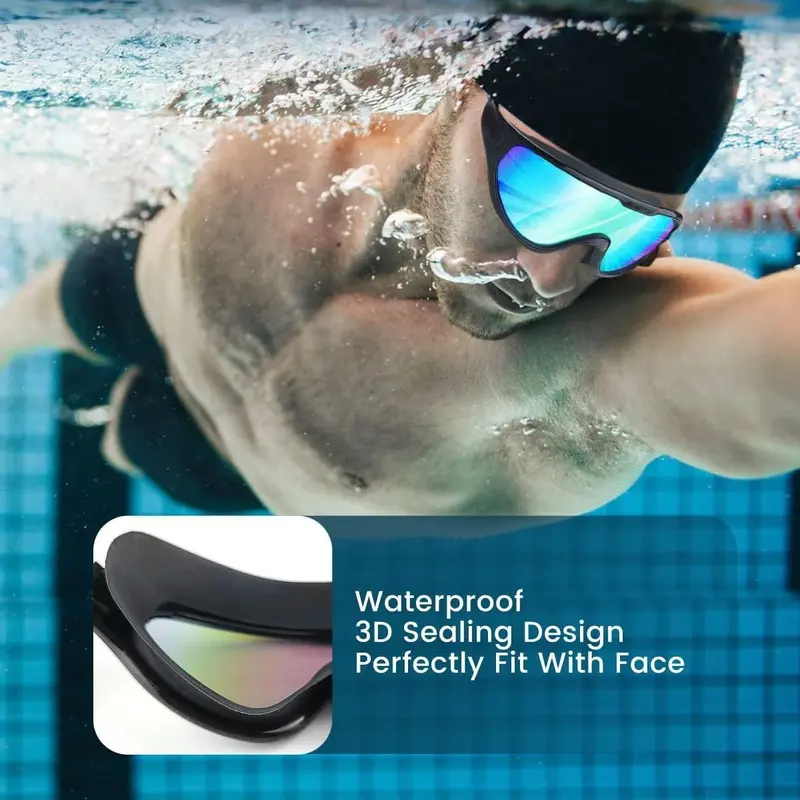 Anti-fog Swimming Goggles, Durable Swimming Goggles with Nose Clip & Ear Plug, Swimming Goggles for Men & Women 5