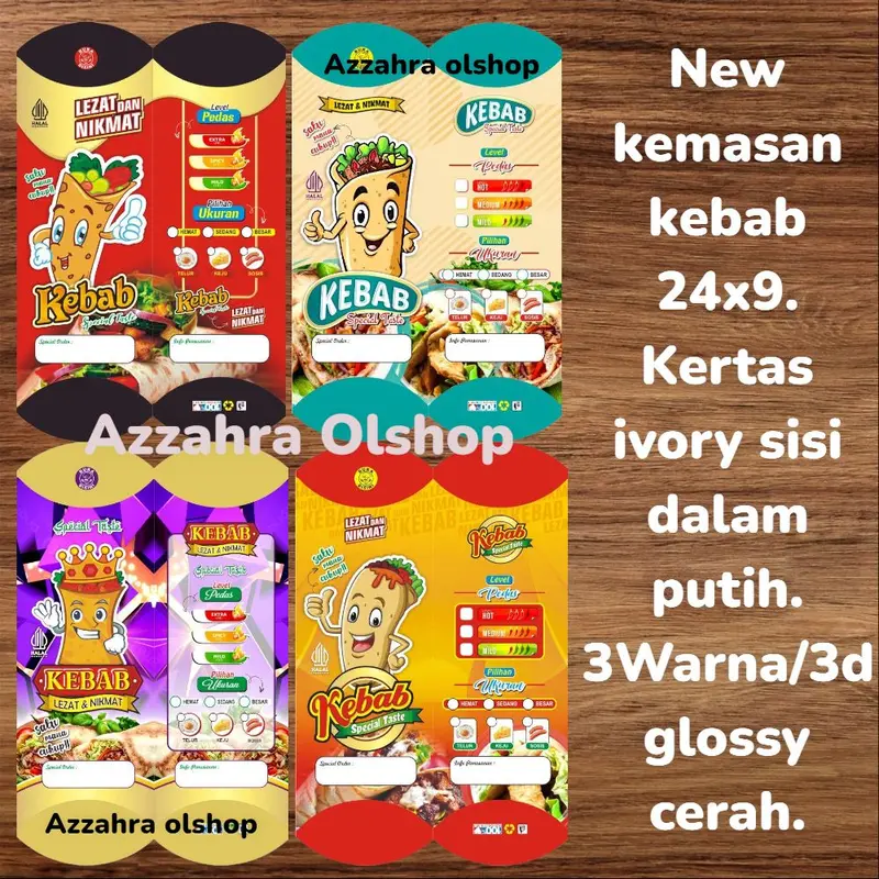 50 LEMBAR KERTAS KEMASAN KEBAB 24X9 LABUBU TERBARU QUALITY 0