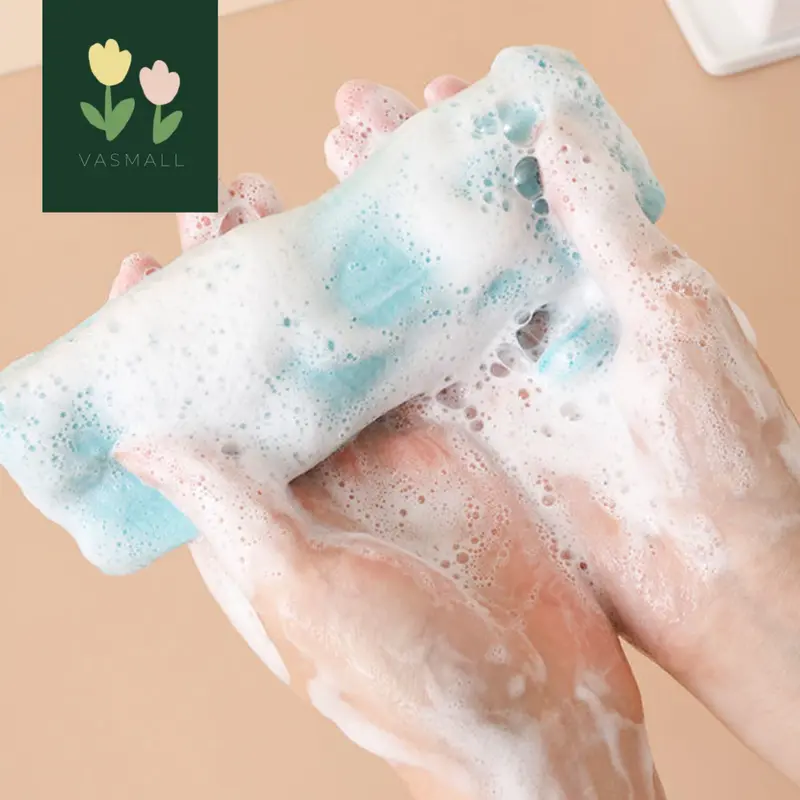 VASMALL - JARING BUSA SABUN BATANG MANDI TEBAL | JARING SPONS SABUN BATANG DOUBLE LAYER 4