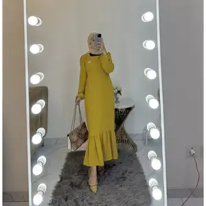 Midi dress crinkle premium jumbo size M-XXXL Polos Slim-fitting