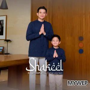 MYWEP Shakeel Navy Koko Couple Ayah dan Anak Edisi Baju Lebaran 2026 Elegan & Eksklusif
