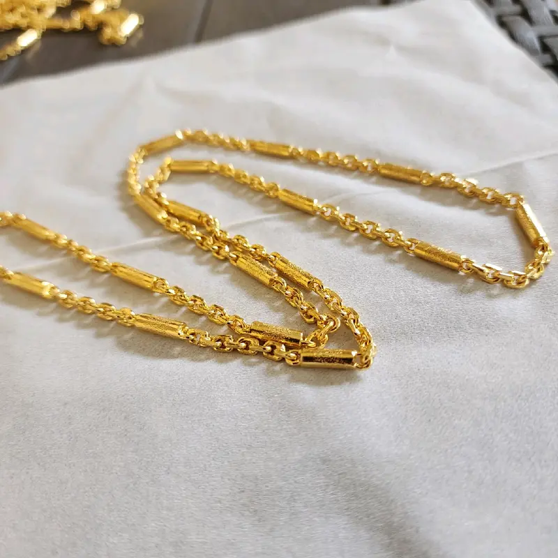 Kalung Bambu Pasir Rantai Nori Lapis Emas Kuning 6