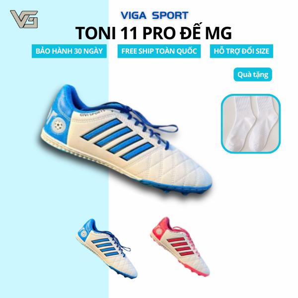  Giày đá bóng toni 11 pro 4 sọc đế MG cao cấp khâu full đế. 