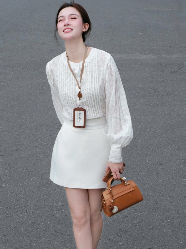 La Merci - Chân váy chữ A Q12 Quen Form Ôm Eo Đánh Hông Có Quần Bảo Hộ Đi Làm Đi Chơi Chất Cotton Mịn Size S M L XL