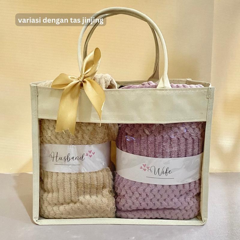 Hampers Handuk Pasangan Couple Microfiber 70x140cm / Hampers Wedding Pernikahan / Gift Set Box / Paket Kado Hampers Souvenir / Kado Ulang Tahun Birthday / Kado Anniversary / Seserahan Hantaran Pernikahan 1